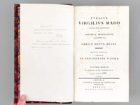 Publius Virgilius Maro varietate lectionis et perpetua Adnotatione illustratus a Christ. Gottl. Heyne (5 Volumes - Complete set) Vol. 1 : Bucolica et Georgica ; Vol. 2 : Aenidis Libri I-VI ; Vol. 3 : Aenidis Libri VII - XII et Index Notarum ; Vol. 4 : Carmina minora quaestiones virgilanae et notitia literaria ; Vol. 5 : Publi Vergili Maronis Carmina ad pristinam Orthographiam, quoad eius fieri potuit revocata