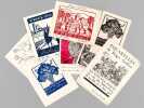[ Lot de 9 gravures et invitations :] St Paul 1921 Souhaits - Céret 1922 - Mad & Roger Grillon 1923 Douce année - 1925 - 1925 - Nouvel Essor 40 Rue ...