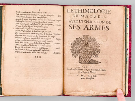 [ Recueil de 9 Mazarinades  ] Apologie pour Monseigneur le Cardinal Mazarin, tirée d'une Conférence entre son Eminence et Monsieur ****** homme de ...