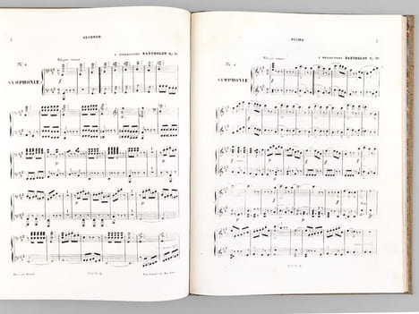 Symphonie N°3 composée et dédiée à Sa Majesté la Reine Victoria d'Angleterre par F. Mendelssohn Bartholdy, arrangée pour Piano à quatre mains par ...