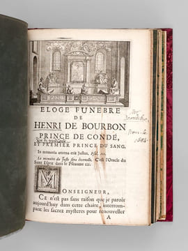 [ Recueil de 7 Oraisons Funèbres en éditions originales : ] [ Oraison Funèbre de tres-haut & tres-puissant Prince, Henri de la Tour-d'Auvergne, ...