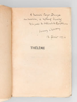 Thélème. Un prologue & quatre Actes en vers [ Edition originale - Livre dédicacé par l'auteur - Avec une L.A.S. de l'auteur ]. CHEVAIS, Maurice ;  ...