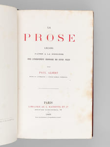 La Prose. Leçons faites à la Sorbonne pour l'Enseignement secondaire des jeunes filles
