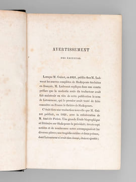 Oeuvres complètes de Shakspeare (8 Tomes - Complet) [ Shakespeare ] Tome I : Vie de Shakspeare. Hamlet. La Tempête. Coriolan; Tome II : Jules César. ...