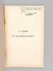La ferme de La Villeneuve-Le-Roy [ Edition originale - Livre dédicacé par l'auteur ]  Thèse Agricole soutenue en juillet 1923 à l'Institut Agricole de ...