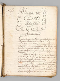 Cours de philosophie de l'abbé Jean-François de Valrivière An 1801 - 1802 [ Cours manuscrit de logique rédigé par un étudiant ]