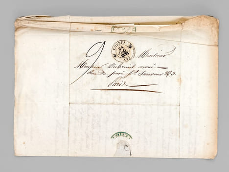 Courrier privé adressé par M. Preyssac de Nogaret, Commissaire de Police de la ville d'Embrun, à M. Dubreuil à propos d'un De Nogaret surnommé ...