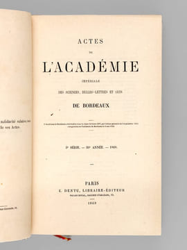 Actes de l'Académie Impériale des Sciences, Belles-Lettres et Arts de Bordeaux. 3e Série - 30e Année - 1868 [ Contient notamment : ] Kosciuszko ou la ...