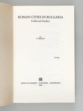 Roman cities in Bulgaria. Collected Studies. VELKOV, V.