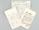 3 lettres autographes signées [ Détail : ] 1 L.A.S. de 2 pp. datée de Chateau-Thierry le 12 août 1931 : "Chère amie, c'est aujourd'huy seulement que ...