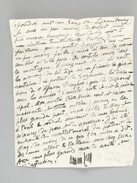 3 lettres autographes signées [ Détail : ] 1 L.A.S. de 2 pp. datée de Chateau-Thierry le 12 août 1931 : "Chère amie, c'est aujourd'huy seulement que je commence à croire que je vais mieux, mais j'ai été bien malade. J'ai repris goût à la lecture mais pas encore à la peinture. Moi qui ai tant aimé les chemins, j'ai des jambes qui se dérobent ne voulant plus me porter [ ... ] Le Colonel a dû vous dire qu'il m'avait vu effondré sur un banc du Luxembourg. Je suis un peu moins décrépit mais pas encore beaucoup. Vous devez voir à mon écriture tremblottante l'aveu d'une faiblesse [... ] Où sont les environs du bel âge où on frisait la quarantaine ! Le portrait de Suzanne, les [... ] de l'Affaire Dreyfus : que de disparus avec les années ! L'amitié reste et c'est le principal. [... ] dites à May et à Bob le cordial souvenir de nos bonnes séances de pose et de causerie. J'ai été enchanté du résultat moral du portrait de May, du moins de ce que l'on m'en a dit. Dès mon retour le tableau sera chez eux [ ...]". - 1 L.A.S. de 3 pp. [ non datée ] : "Chère Madame, je viens de recevoir une lettre de Thadée, je vois combien elle a été malade et avec quelle sollicitude vous l'avez soignée [ il prie la Baronne de continuer à être "soeur de Charité" auprès de Thadée, malade ] - 1 L.A.S. d'une page, non datée : "Chère Madame, Je ne m'étais plus souvenu en vous priant de venir ce matin que je devais aller voir les tableaux de Mme Samarine. [ il évoque ensuite une Mme Michout et Mme Desgranges ]".
