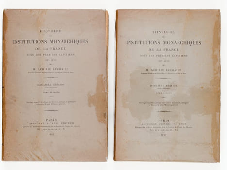 Histoire des Institutions Monarchiques de la France sous les Premiers Capétiens (987-1180) (2 Tomes - Complet) . LUCHAIRE, Achille