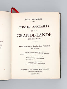 Contes Populaires de la Grande-Lande (Première Série). ARNAUDIN, Félix