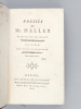 Poésies de Mr. Haller Traduites de l'Allemand [ Suivi de : ] Seconde partie ou traductions qui peuvent servir de Suite aux Poésies de Mr. Haller.. ...