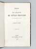 Essai sur les Variations du style français au dix-septième siècle [ Edition originale ]. FREMY, Arnould