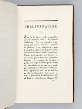 Rêveries sur la Nature primitive de l'Homme, sur ses Sensations, sur les moyens de bonheur qu'elles lui indiquent , sur le mode social qui ...