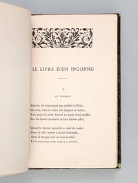 Le Livre d'un Inconnu [ Edition originale ]