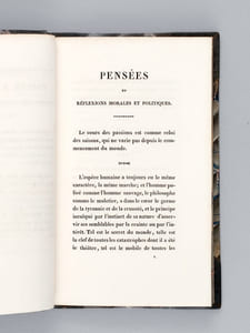 Pensées et Réflexions morales et politiques, Dédiées à mon Fils [ Edition originale ]