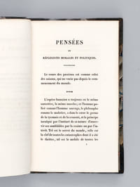 Pensées et Réflexions morales et politiques, Dédiées à mon Fils [ Edition originale ]