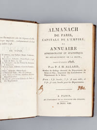 Almanach de Paris, Capitale de l'Empire, et Annuaire administratif et statistique du département de la Seine, pour l'année 1808