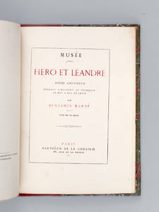 Musée. Héro et Léandre. Poëme amoureux traduit librement en français et mot à mot en latin, par Benjamin Barbé. Français - Grec - Latin [ Edition originale ]