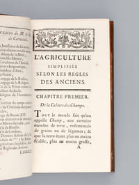 L'Agriculture simplifiée selon les Règles des Anciens. Avec un Projet propre à la faire revivre, comme étant la plus profitable & la plus facile [ Edition originale ]