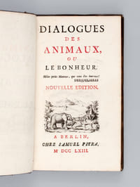 Dialogues des Animaux, ou Le Bonheur