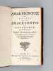 Ta Tou Anakreontos kai Sapphous Mele, Anacreontis et Sapphonis Carmina [                                      ]. ANACREON ; SAPPHO ; [ TANAQUILUS ; LE ...