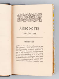 Anecdotes littéraires publiées par le Bibliophile Jacob.