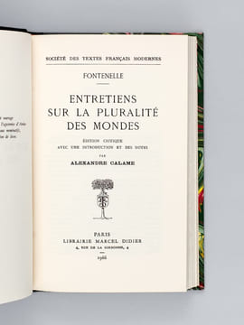 Entretiens sur la Pluralité des Mondes [ Avec : ] Histoire des Oracles [ Avec : ] Nouveaux Dialogues des Morts. FONTENELLE