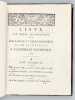 Liste par Ordre Alphabétique de Bailliages et Sénéchaussées de MM. les Députés à l'Assemblée Nationale 1789 [ Edition originale ]. Anonyme