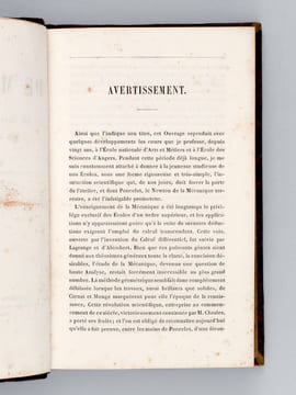Cours de Mécanique à l'usage des Ecoles d'Arts et Métiers et de l'Enseignement spécial des lycées (4 Parties). DULOS, Pascal