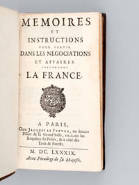 Mémoires et Instructions dans les Négociations et Affaires concernant la France