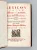 Lexicon novum Hebraeo-Latinum, ad modum Lexici Schreveilaini Graeci compositum, Per modum Indicis Hebraici primo à D. Robertsono  conscriptum [... ] ...