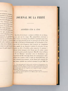 Journal de Papillon de La Ferté, Intendant et Contrôleur de l'Argenterie, Menus-Plaisirs et Affaires de la Chambre du Roi (1756-1780)