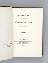 Souvenirs de Lulworth, d'Holy-Rood et de Bath [ Edition originale ]