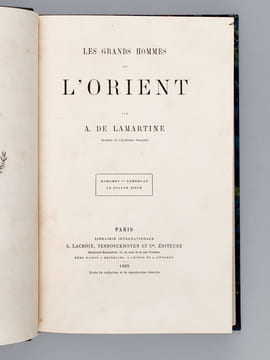 Les Grands Hommes de l'Orient. Mahomet - Tamerlan - Le Sultan Zizim. LAMARTINE, Alphonse de