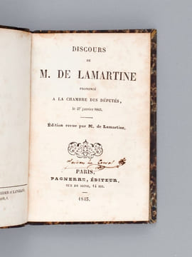 Discours de M. de Lamartine prononcé à la Chambre des Députés le 27 janvier 1843 [ Suivi de : ] Deuxième Discours et Réplique de M. de Lamartine ...