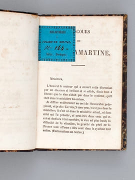 Discours de M. de Lamartine prononcé à la Chambre des Députés le 27 janvier 1843 [ Suivi de : ] Deuxième Discours et Réplique de M. de Lamartine ...