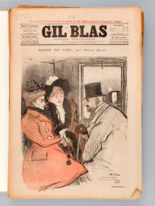 Gil Blas illustré ( Ensemble sous chemise de 93 numéros de 1894 à 1897) Quatrième Année. Numéros 1 à 7, 13, 14, 35, 37, 17 novembre ; Cinquième Année : 2, 9, 10, 12, 14, 15, 16, 17, 18, 20, 21, 23, 25 à 29, 32, 34, 37, 42 à 44, 48 à 50, 52 ; Sixième Année : 1 à 18, 21, 24, 25 à 30, 32, 33, 37 à 40, 42, 43, 45 à 47, 50 à 52 ; Septième Année : 1 à 6, 9 à 17