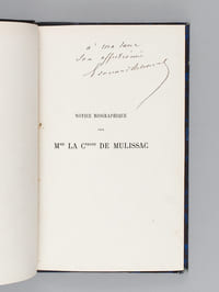 Notice biographique sur Mme la Comtesse de Mulissac [ Livre dédicacé par l'auteur - Edition originale ]