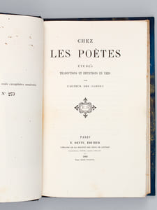 Chez les Poètes. Etudes, traductions et imitations en vers par l'auteur de Iambes [ Edition originale ]