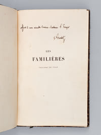Les Familières. Epîtres en vers [ Edition originale - Livre dédicacé par l'auteur ]