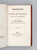 Considérations sur le Système Philosophique de M. de La Mennais, par M. l'Abbé Lacordaire, Derivaux, Paris, 1834, 2 ff., 208 pp. [ Edition originale ] ...