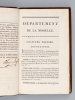 Analise de la Statistique générale de la France, publiée sous l'autorisation du Ministre de l'Intérieur. Département de La Moselle.. FERRIERE, ...