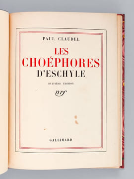 Les Choéphores d'Eschyle [ Suivi de : ] Les Euménides d'Eschyle  [ Suivi de : ] L'Ours et la Lune. Farce pour un théâtre de marionettes. ESCHYLE, ; ...
