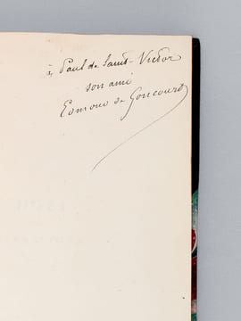 Idées et Sensations [ Edition originale - Livre dédicacé par Edmond de Goncourt à Paul de Saint-Victor ]. GONCOURT, Edmond & Jules de