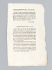 Proclamation du Roi, du 20 avril 1815 [Edition originale ] "Français, l'heure de votre délivrance approche ; restez paisible : l'ennemi de la France ...