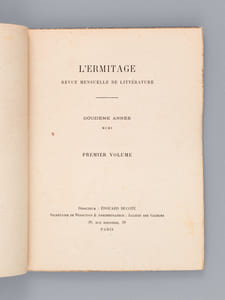L'Ermitage. Revue Mensuelle de Littérature. 12e Année - 1901 (11 Numéros sur 12 - Sans le numéro 3)