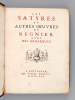 Les Satyres et autres Oeuvres de Regnier, avec Remarques. REGNIER, Mathurin